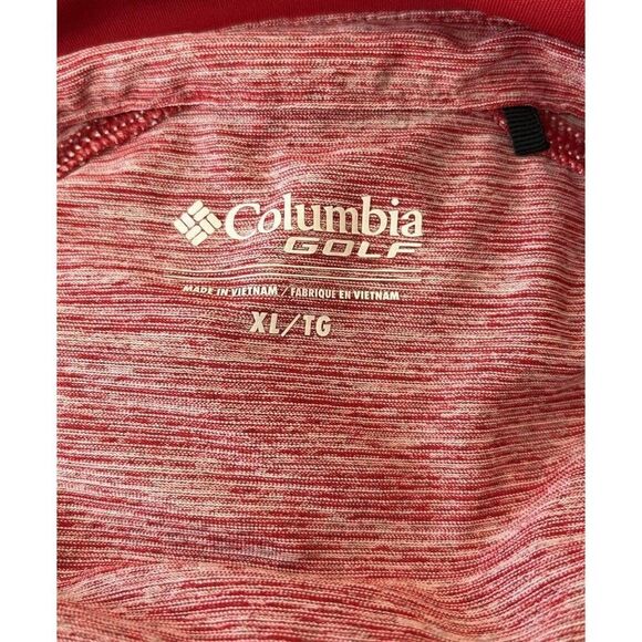Mens XL Cleveland Guardians Embroidered C Logo Red Golf Polo Shirt Columbia - Picture 5 of 6